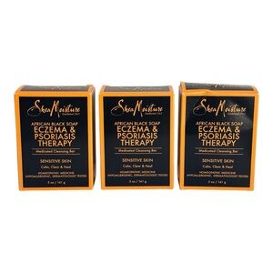 Shea Moisture Eczema Psoriasis Therapy Bar Soap Sensitive Skin 5 oz Three Pack